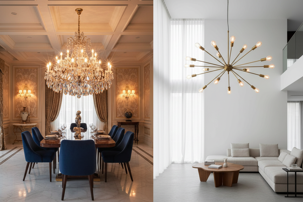 Crystal Chandelier vs Sputnik Chandelier: Which Style Suits Your Space?