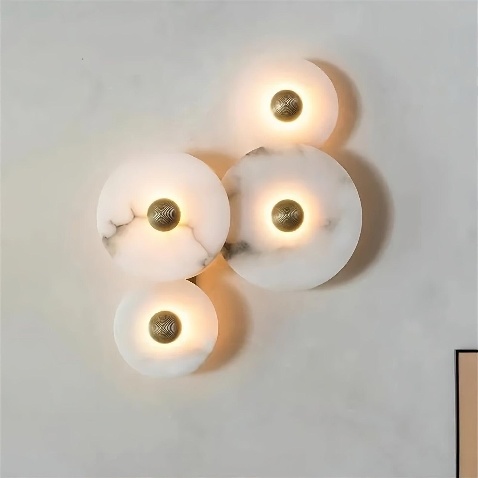 Living Room Wall Sconces: Ideas for Ambient, Accent and Decorative Lighting featuring Moonshade Natural Marble Wall Sconce