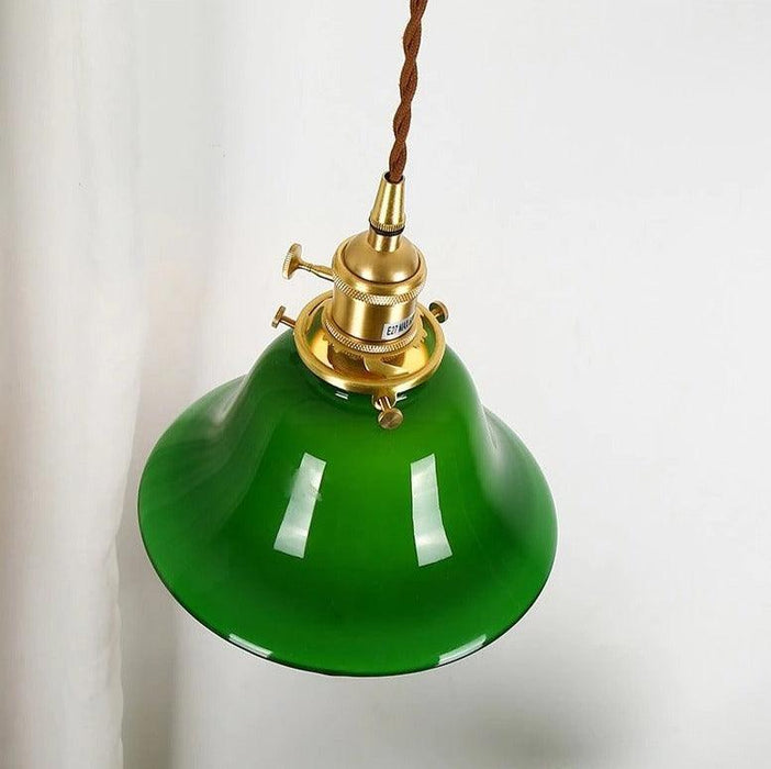 Vintage Style Green Glass Pendant Light - DWHOME