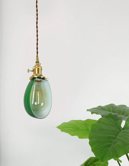 Vintage Style Green Glass Pendant Light - DWHOME