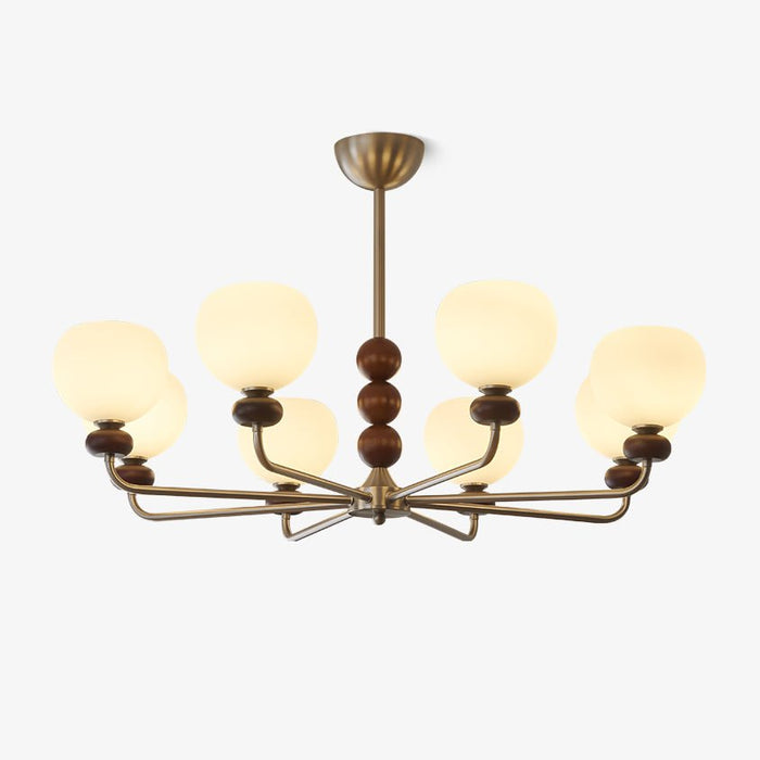 Orb Walnut Chandelier-DWHOME