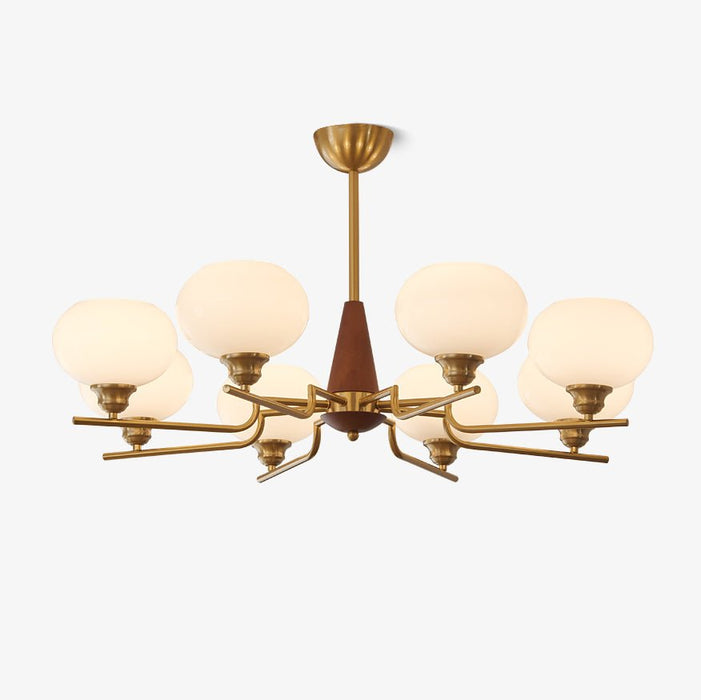 Celeste Sphere Walnut Chandelier-DWHOME