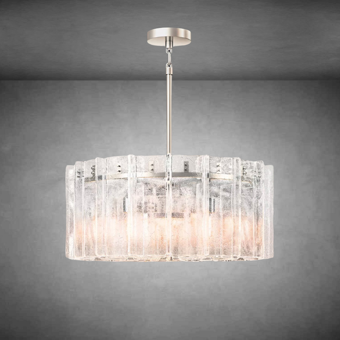 Lattace Clear Glass Round Chandelier 36''48"-DWHOME