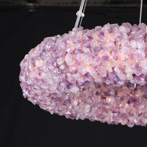 Tadeo Purple Rock Crystal Round Luxury Chandelier-DWHOME