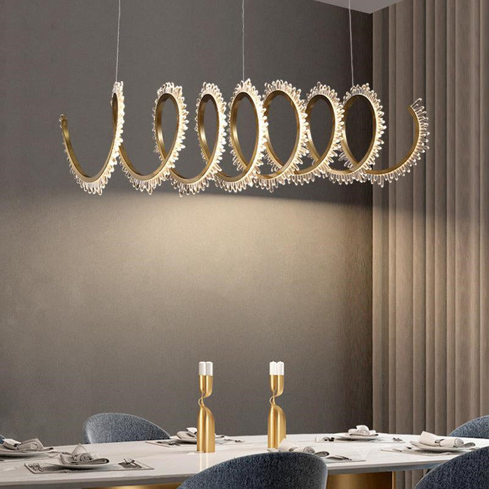 Rorie Modern Rock Crystal Spiral Chandelier, Island Chandelier-DWHOME