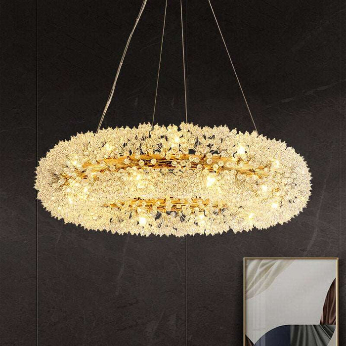 Di Leone Crystal Ring Chandelier-DWHOME
