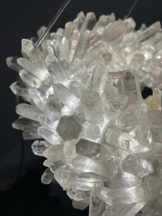 Modern Geode Quartz Crystal Chandelier Vertical Hanging Ring Pendant Light-DWHOME