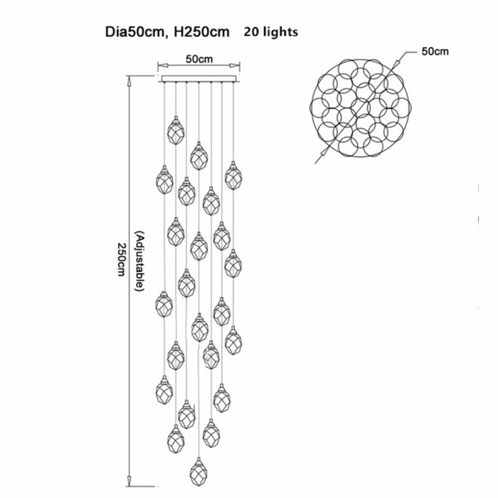 Diamante Crystal Pendant Chandelier - DWHOME
