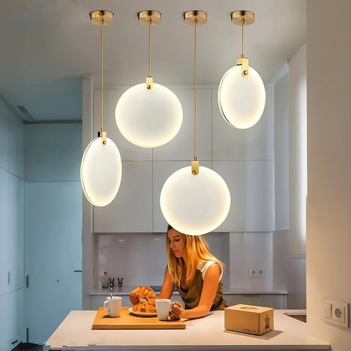 Moonshade Natural Marble Kitchen Island Light Fixture-DWHOME