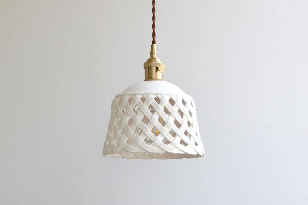 Openwork Ceramic Pendant Swag Light-DWHOME
