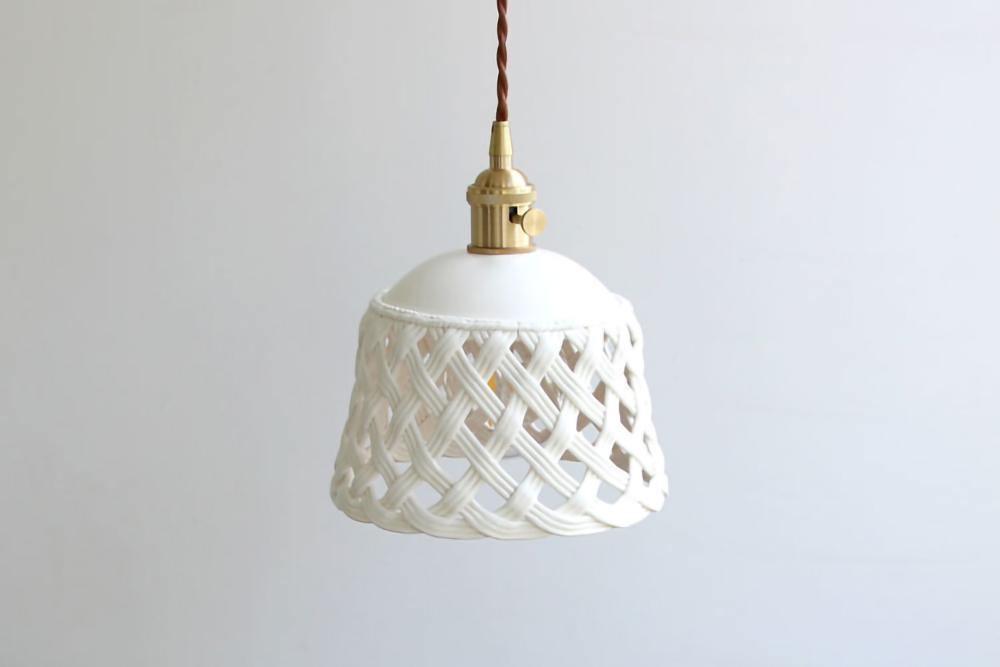 Openwork Ceramic Pendant Swag Light-DWHOME