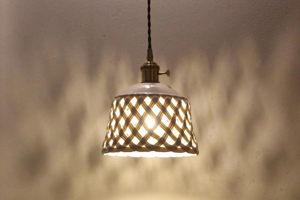 Openwork Ceramic Pendant Swag Light-DWHOME