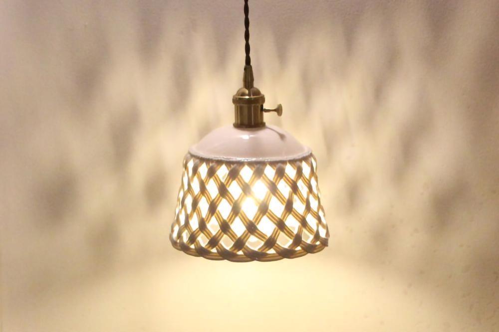 Openwork Ceramic Pendant Swag Light-DWHOME