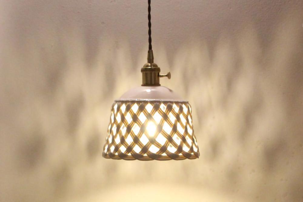 Openwork Ceramic Pendant Swag Light-DWHOME