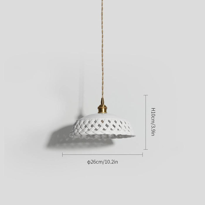Openwork Ceramic Pendant Swag Light-DWHOME