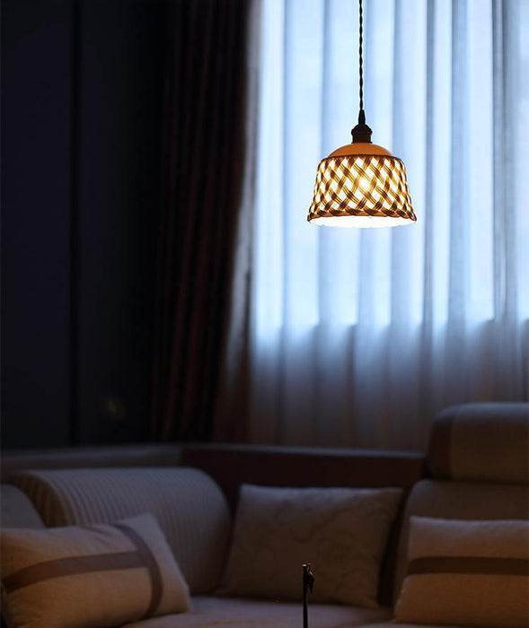 Openwork Ceramic Pendant Swag Light-DWHOME