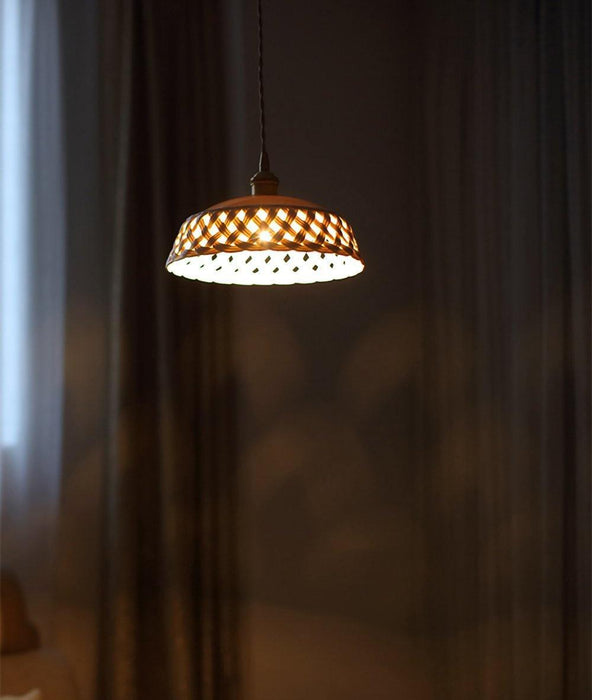 Openwork Ceramic Pendant Swag Light-DWHOME