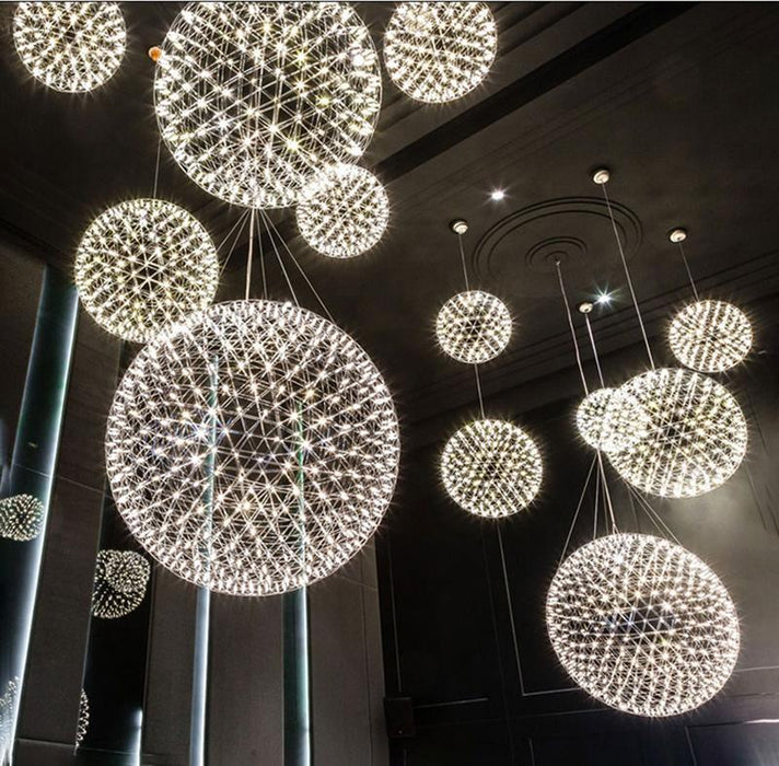Silver Spark Ball Pendant Light-DWHOME