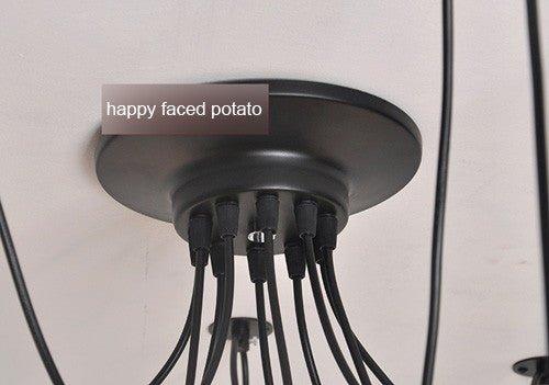 10 head Edison Bare Bulb Pendant Light in Black - DWHOME