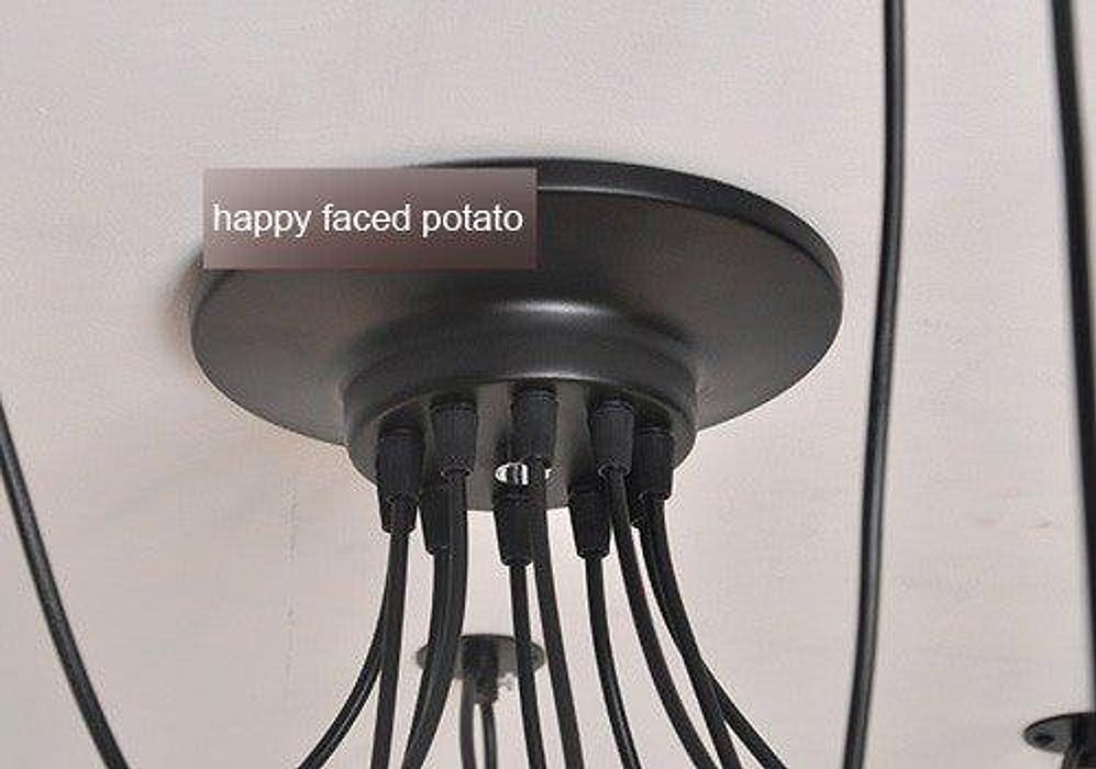 10 head Edison Bare Bulb Pendant Light in Black-DWHOME