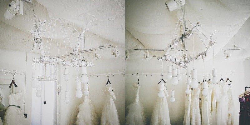 10 head Edison Bare Bulb Pendant Light Chandelier in White - DWHOME