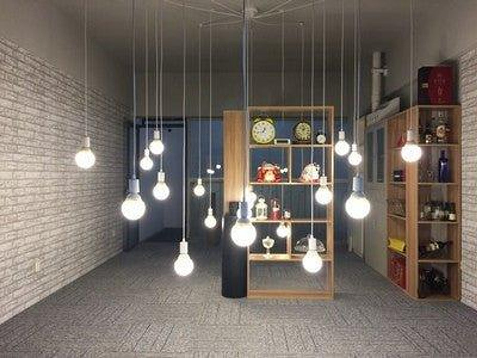 10 head Edison Bare Bulb Pendant Light Chandelier in White-DWHOME