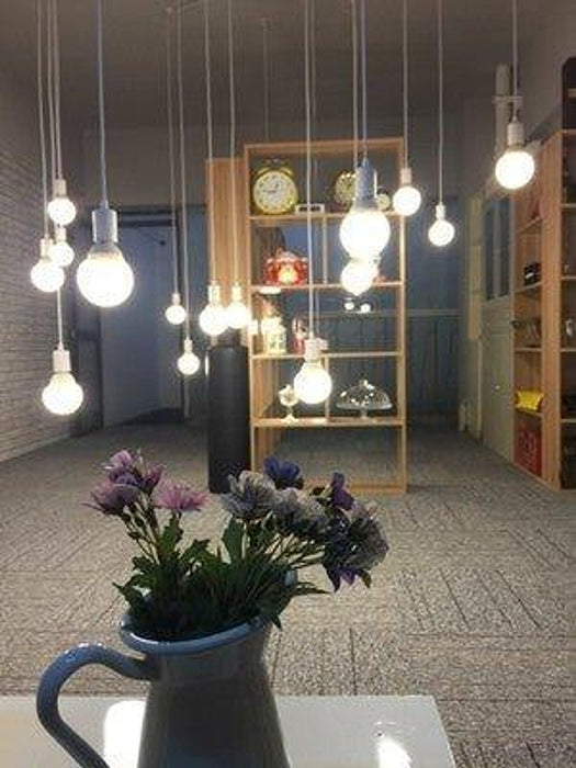 10 head Edison Bare Bulb Pendant Light Chandelier in White-DWHOME