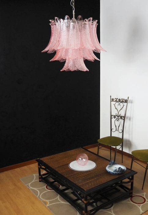Murano Pink Glass Leaf Chandelier-DWHOME