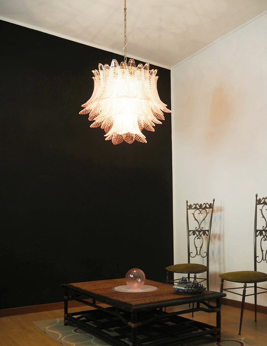 Murano Pink Glass Leaf Chandelier-DWHOME