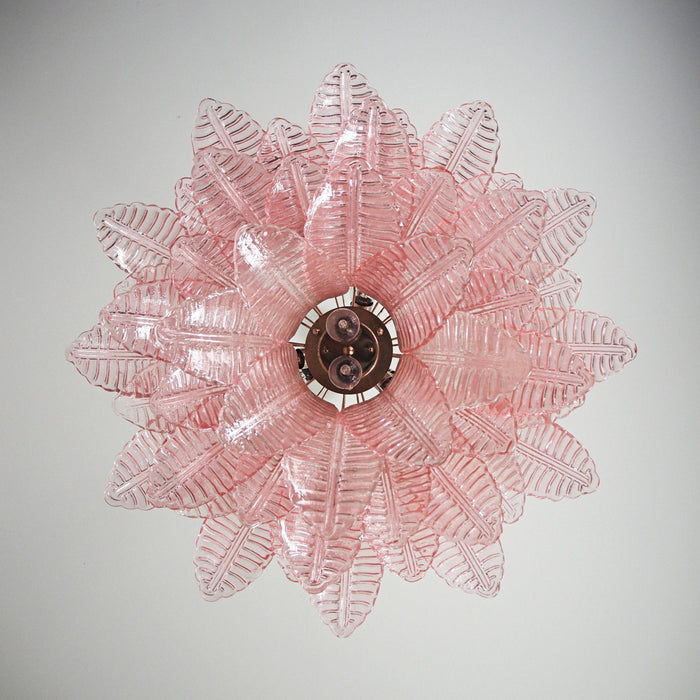 Murano Pink Glass Leaf Chandelier-DWHOME