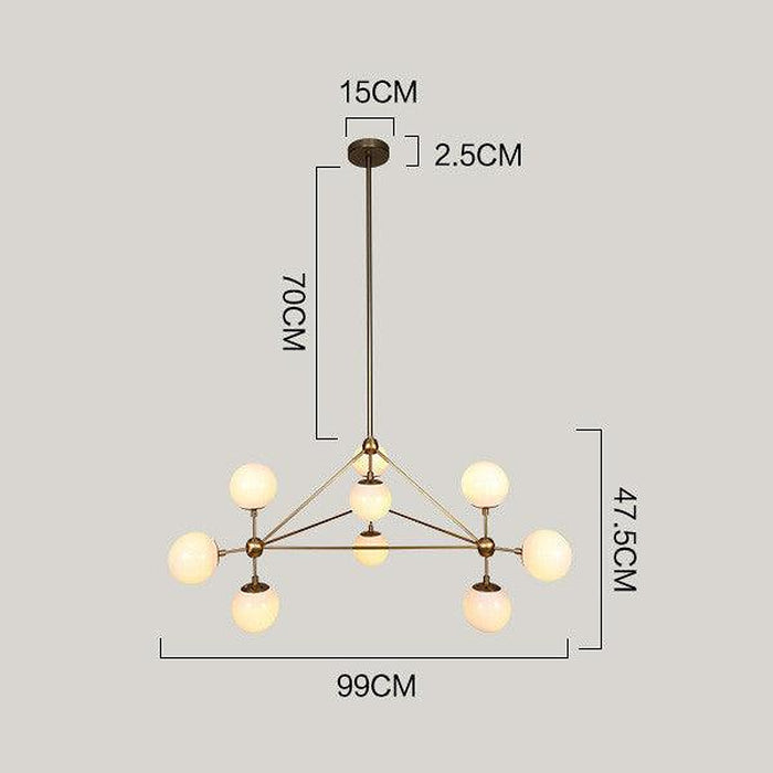 Ritz 10 Bulb Brass Pendant Light-DWHOME
