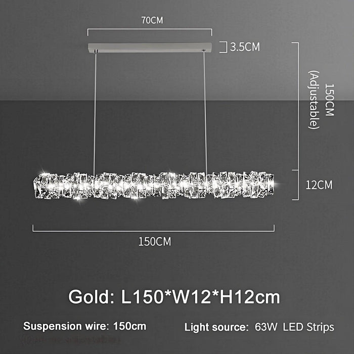 60" Bacci Modern Crystal Dining Room Chandelier - DWHOME
