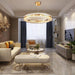 Gold Plated LED Wheel Crystal Chandelier By Morsale - DWHOME