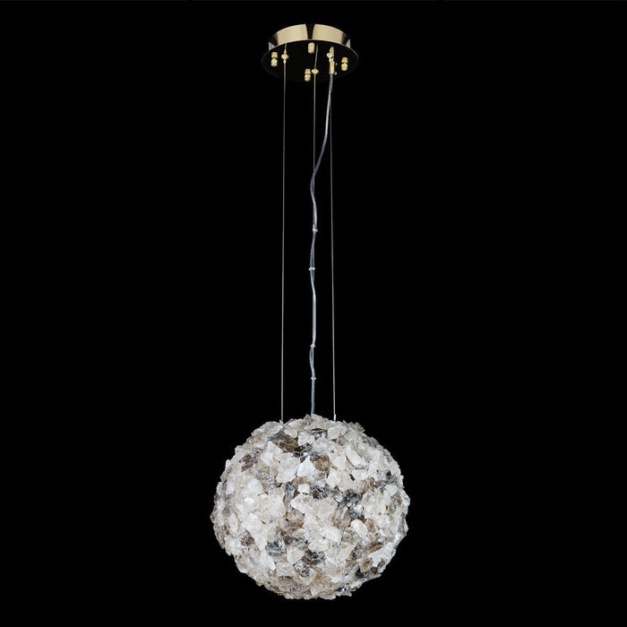 Modern Clear & Smoky Rock Crystal Ball Pendant Light-DWHOME