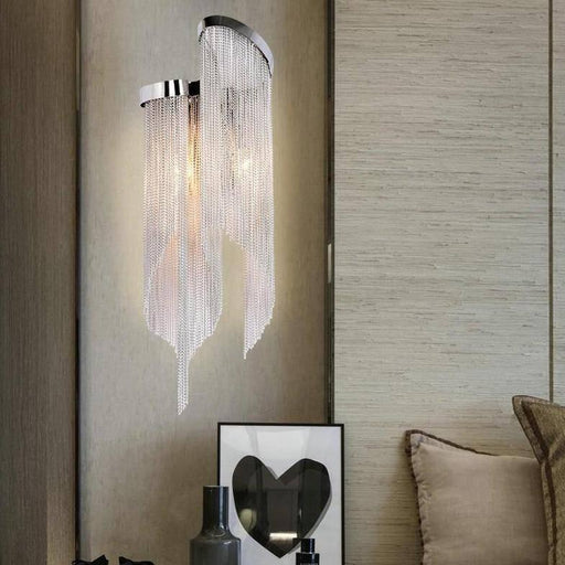 Cadena Chain Tassel Wall Sconce-DWHOME