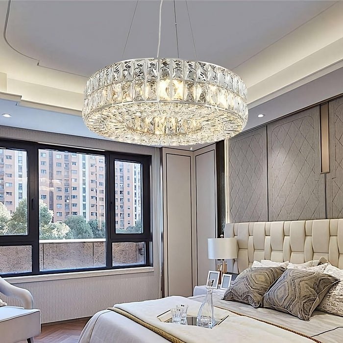 Bacci Crystal Wheel Chandelier, Chrome-DWHOME