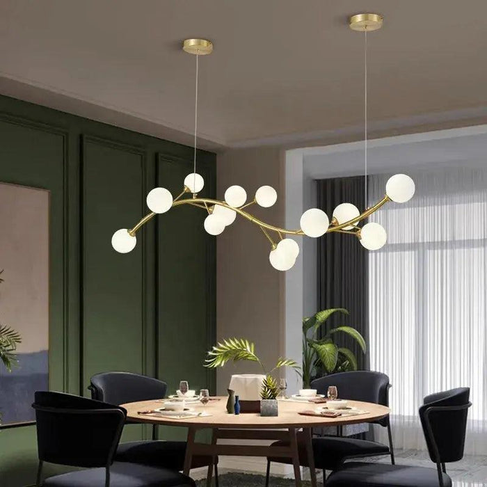 13-Light Gold Tree Branch Pendant Chandelier - DWHOME