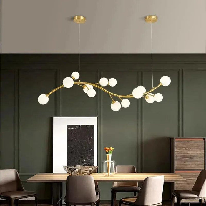 13-Light Gold Tree Branch Pendant Chandelier - DWHOME