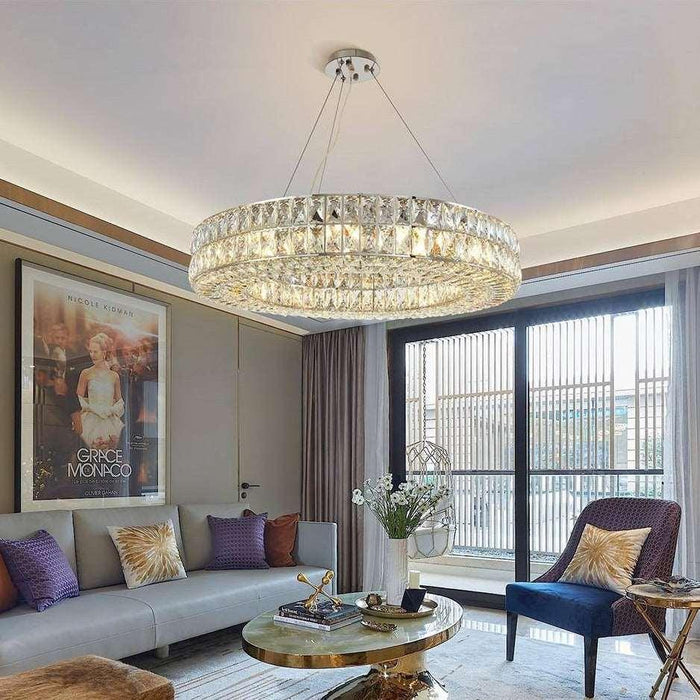 Bacci Crystal Wheel Chandelier, Chrome-DWHOME