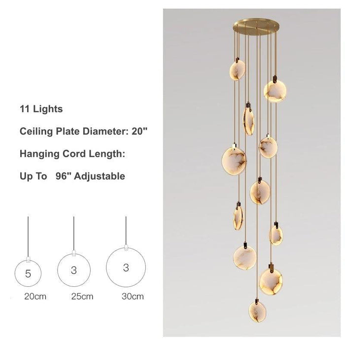 Moonshade Natural Marble Pendant Light Fixture - DWHOME