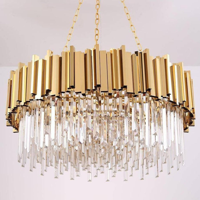 Gio Crystal Chandelier, Polished Gold - DWHOME