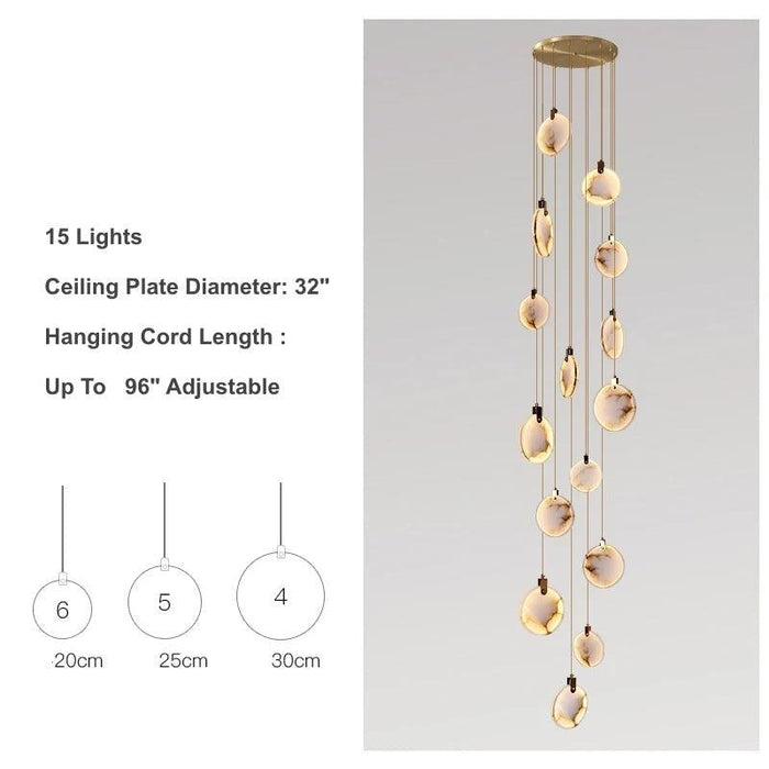 Moonshade Natural Marble Pendant Light Fixture - DWHOME
