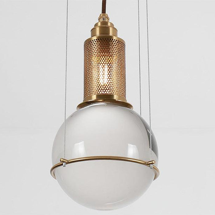Opal round glass sphere midcentury pendant Light-DWHOME