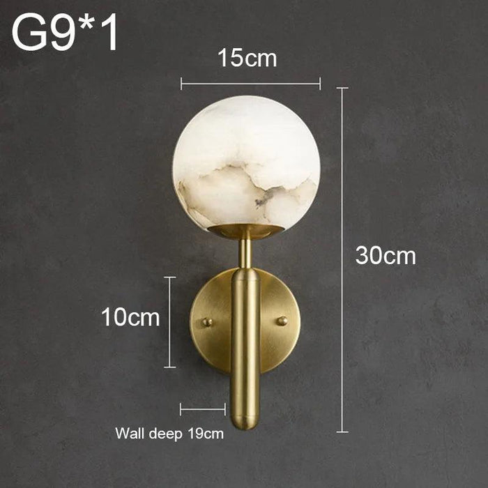 Natural Marble Sphere Wall Sconce - DWHOME