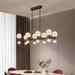 Modern Black Linear Dining Room Chandelier 12/16 Lights - DWHOME