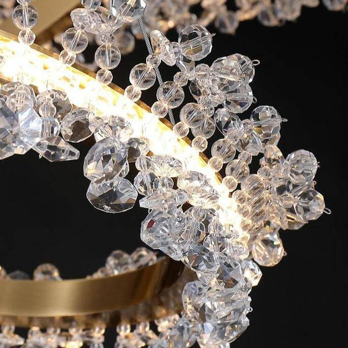 Capri Double Ring Crystal Chandelier - DWHOME