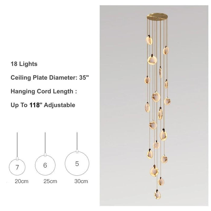 Moonshade Natural Marble Pendant Light Fixture - DWHOME