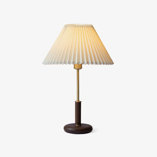 Pleated Walnut Table Lamp - DWHOME