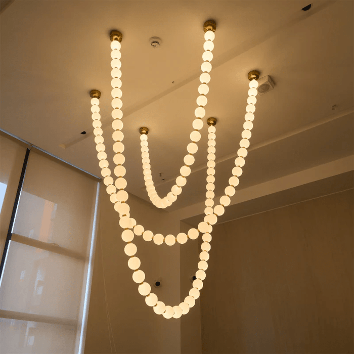 Pearl Glass Necklace Balls Chandelier-DWHOME