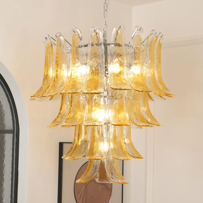 Murano Amber Lily Chandelier-DWHOME